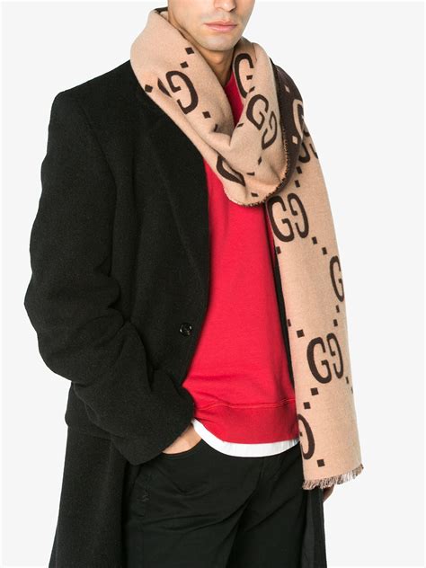 gucci jacquard wool scarf v.